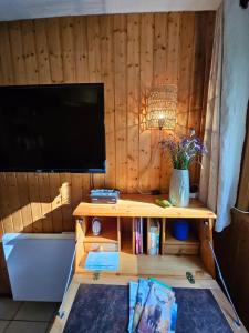 TV a/nebo společenská místnost v ubytování Chalet Perle des Hauts