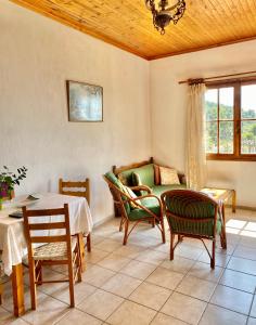 a living room with a table and chairs at Betsanis Stafylos Apartments in Stafylos