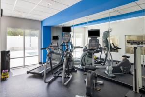 a gym with three treadmills and elliptical machines at Holiday Inn Express & Suites Spring Hill by IHG in Spring Hill
