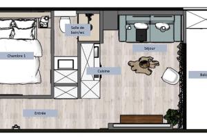 Loft-ciné-wifi 4 pers平面图