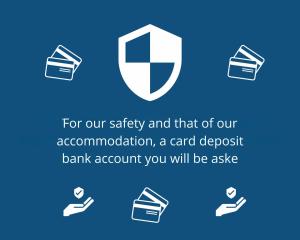 a shield with a pair of shoes with a bank account icon at Étoile de Mer * wifi * Parking * Clim * Central * in La Grande-Motte