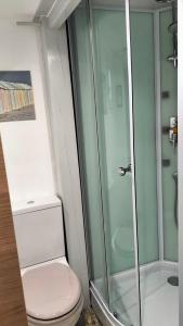 a bathroom with a toilet and a shower at Fenouillet in Hyères +23 photos