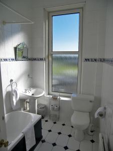 a bathroom with a toilet and a sink and a window at Ardleigh House in Edinburgh