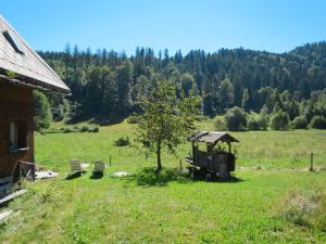 Una casa en un campo con un árbol y sillas en Holiday Home Bistenhof by Interhome, en Hinterzarten