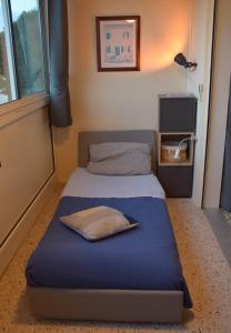 En eller flere senge i et værelse på Appartement plein sud les Cyclades