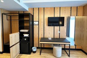 Kuchyň nebo kuchyňský kout v ubytování Hotel Delta Premium