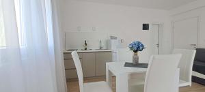 Kuchyň nebo kuchyňský kout v ubytování Apartments MISTEMI