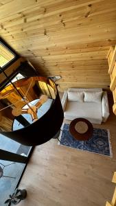 an overhead view of a living room with a couch at Villa Tsinandali in Tsinandali