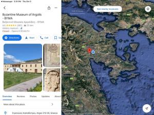a map of italy and a google maps at Lidas Sunny Guest House Argolis in Nafplio +15 photos