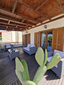 A seating area at Villa Musa with private pool