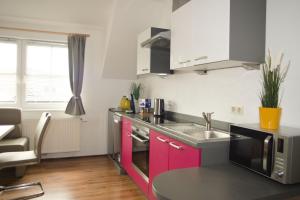 Kuchyň nebo kuchyňský kout v ubytování Appartement Dominik