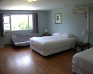 a hotel room with two beds and a window at Port loring Northland Motel in Port Loring