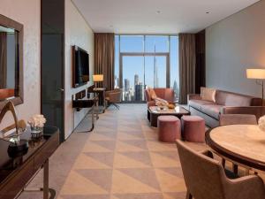 Coin salon dans l'établissement Hyde Hotel Dubai