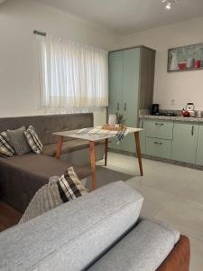 a living room with a couch and a table at Lake House_SC in Rio Forcação