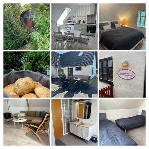 un collage de photos d'une maison et d'une résidence dans l'établissement Bed & Breakfast “Den Gamle Lade I Hejls”, à Hejls