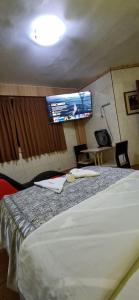Hostal Private-Lima Aiport的电视和/或娱乐中心