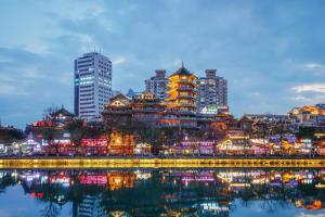 成都景观或在酒店看到的城市景观