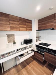 Una cocina o cocineta en スカイツリーまで徒步約10分、清潔、快適、便利、静か、設備完備！