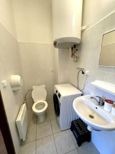 Kúpeľňa v ubytovaní Úzkokolejky - apartmány Kunžak - Lomy