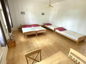 Posteľ alebo postele v izbe v ubytovaní Úzkokolejky - apartmány Kunžak - Lomy