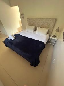 a bedroom with a large bed with a blue blanket at Innisfree Manor in Somerset West +60 photos