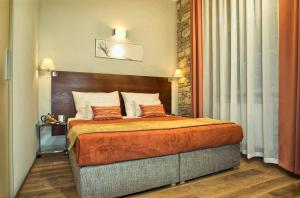 1 dormitorio con 1 cama grande en una habitación en Residence Rybna en Praga
