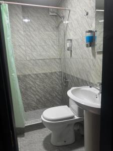 Koupelna v ubytování Hotel Skib