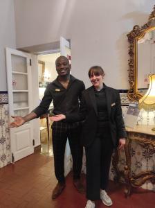 a man and a woman standing in a room at Hotel Boavista - Vintage House in Monfortinho +74 photos