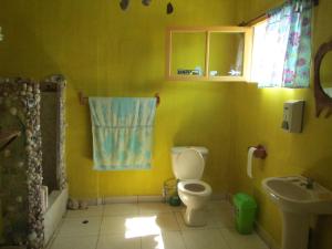 a bathroom with a toilet and a sink at Casa De Darwin in Lobitos +58 photos