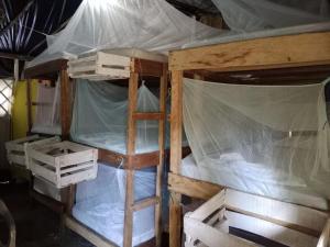 Un par de literas con mosquiteros. en Eco Hospedaje Ata Ladrilleros, en Buenaventura 28 fotos más