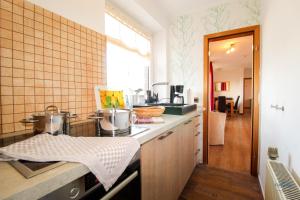 Kuchyň nebo kuchyňský kout v ubytování Haus Elbe Döse Wohnung 17
