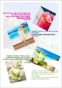 Boissons dans l'établissement Ô Bleu Azur