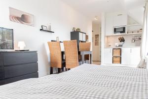 Kuchyň nebo kuchyňský kout v ubytování Ferienwohnung Strandnah