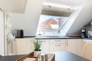 Kuchyň nebo kuchyňský kout v ubytování Ferienwohnung Ausblick