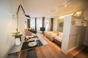 Posezení v ubytování Ferienwohnung Am Strand