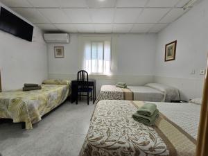 Postel nebo postele na pokoji v ubytování Hostal Alfil