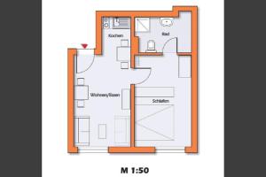 Půdorys ubytování Ferienwohnung Strandkörbchen - Scharbeutz
