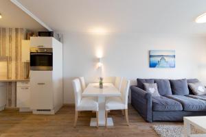 Kuchyň nebo kuchyňský kout v ubytování Ferienwohnung Muschelsucher