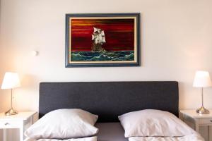 Postel nebo postele na pokoji v ubytování Ferienwohnung Muschelsucher