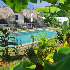 a pool in the backyard of a villa at BUNGALOWS COLIBRI in Las Galeras