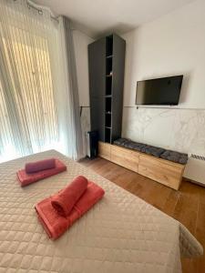 Postel nebo postele na pokoji v ubytování Apartment Rafailovici