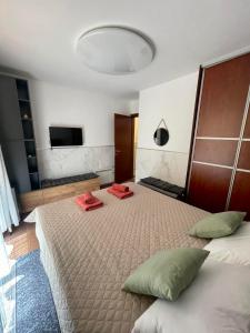 Postel nebo postele na pokoji v ubytování Apartment Rafailovici