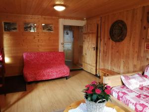 Χώρος καθιστικού στο Le vieux chalet