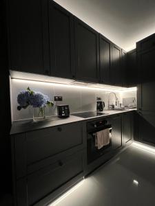 Kuchyň nebo kuchyňský kout v ubytování Apartament Puławska - Piaseczno Warszawa + 3 fotografie