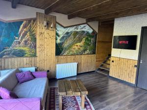TV a/nebo společenská místnost v ubytování Checkin Kazbegi