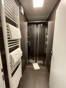 Koupelna v ubytování Apartmány Hrázní + 37 fotografií