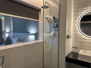 Koupelna v ubytování Hotel Arissa