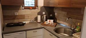 a kitchen with a sink and a counter top at Pyramid Holiday House in Visoko +25 photos