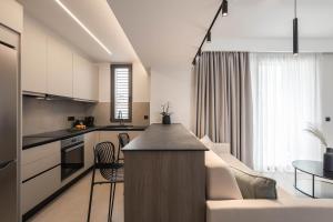 Kuchyň nebo kuchyňský kout v ubytování Chania Elegance Suites