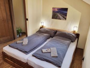 Postel nebo postele na pokoji v ubytování Okno Na Karkonosze